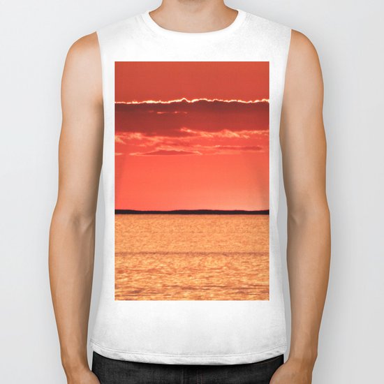 Orange Sky and Sea Biker Tank