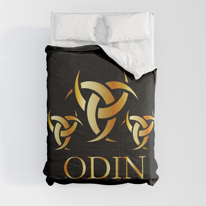 symbol of the horns of Odin, a satanist symbol Comforter