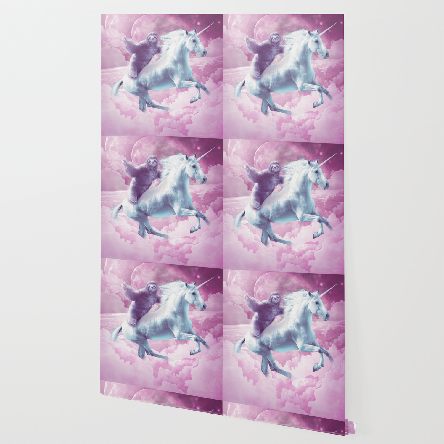Epic Space Sloth Riding On Unicorn Wallpaper By Randomgalaxy Society6
