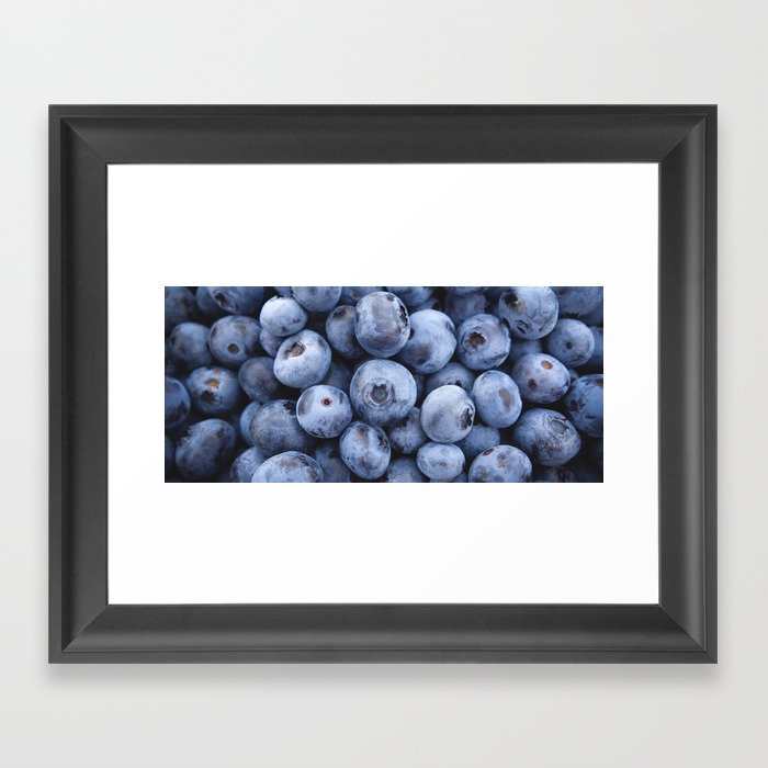 Beautiful juicy blueberry stack Framed Art Print