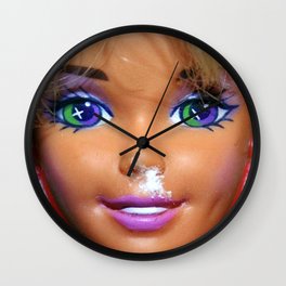 Party Girl Wall Clock | Photo, Weekend, Cocaine, Pnp, Partygirl, Digital Manipulation, Girl, Color, Doll, Nightclubs 