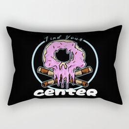 Find Your Center Grungy Skull Donut Pun Rectangular Pillow