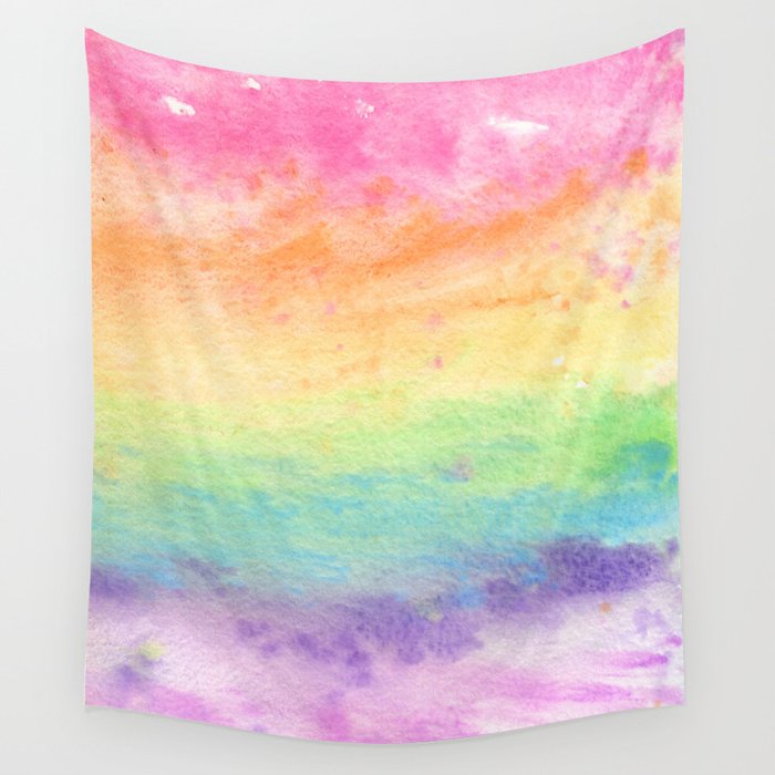 Watercolor Rainbow Wash Wall Tapestry