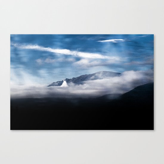 Mountains and fog. Landscape Canvas Print
