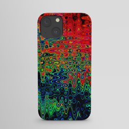 Swirling Surrealistic Pattern In Red And Green iPhone Case