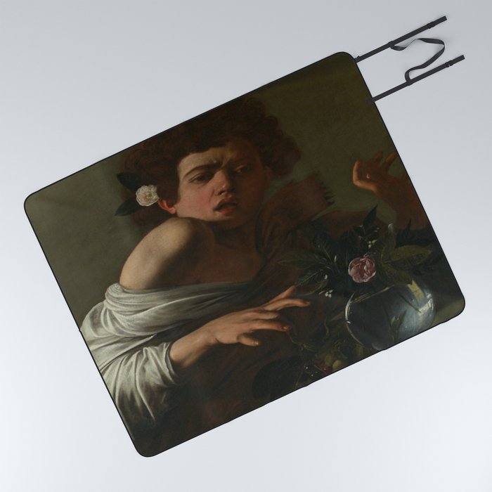 Caravaggio , Boy Bitten by a Lizard Picnic Blanket