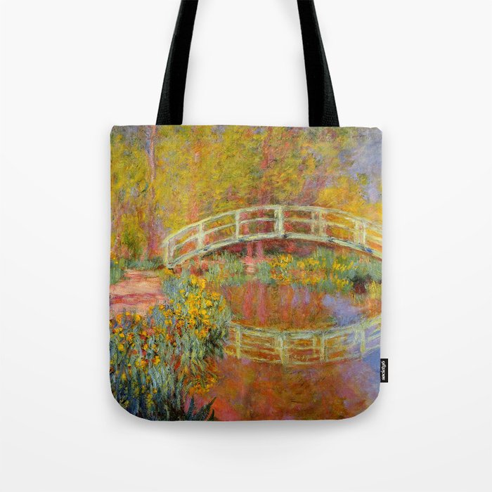 Claude Monet Japanese Footbridge in Monet's Garden 1896 Tote Bag