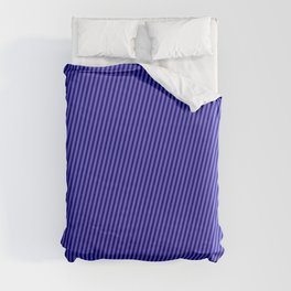 [ Thumbnail: Blue and Slate Blue Colored Striped Pattern Duvet Cover ]