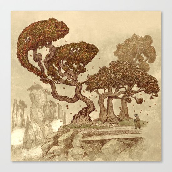 Autumn Chameleons Canvas Print
