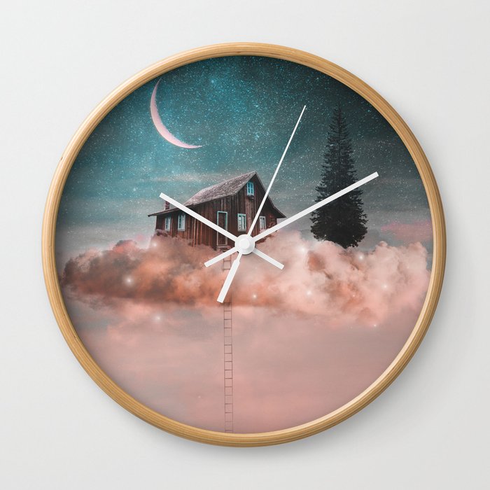 Dreamer on clouds Wall Clock
