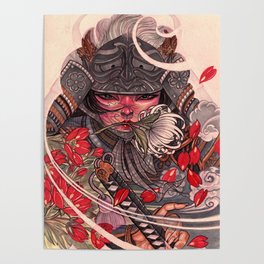 Female Samurai Warrior Poster