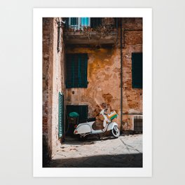 Italian scooter in Siena, Tuscany | Colors of Italy, Europe | Travel Street Photography Art Print Art Print
