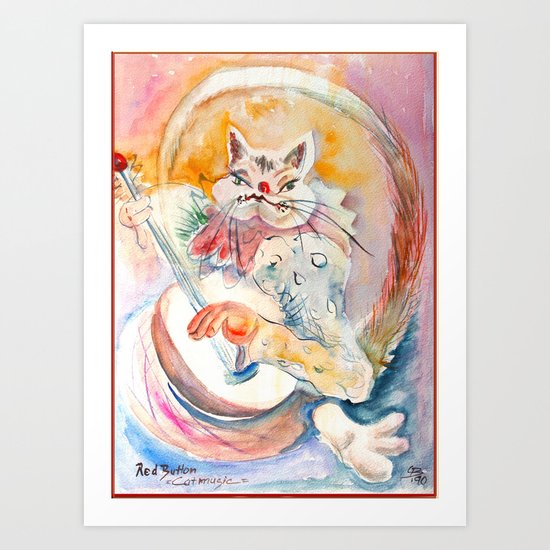 Cat Music Art Print