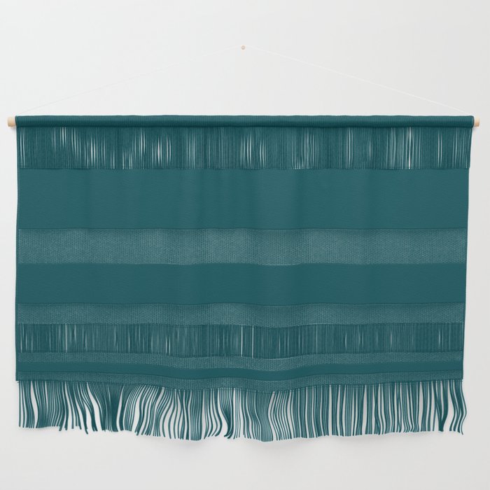 Dark Aqua Solid Color Midnight Green Popular Hues Patternless Shades of Black Collection Hex #004953 Wall Hanging