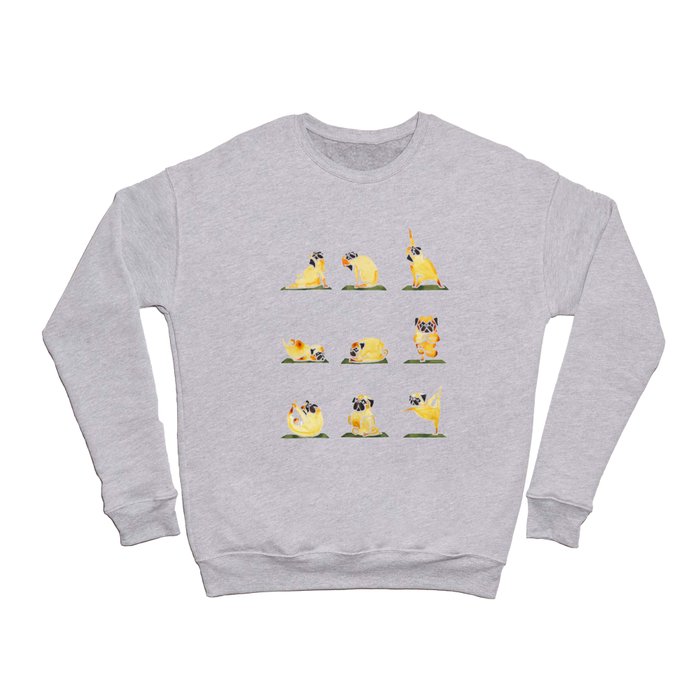 Pug Yoga Watercolor Crewneck Sweatshirt