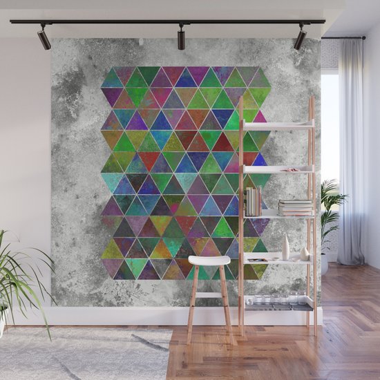 Textured Triangles Abstract Textured Geometric Painting Wall