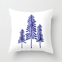 Pine Trees – Navy Throw Pillow