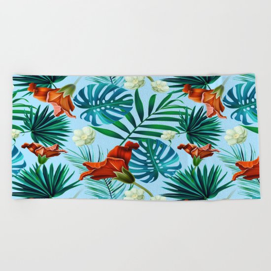 Tropical pattern Beach Towel
