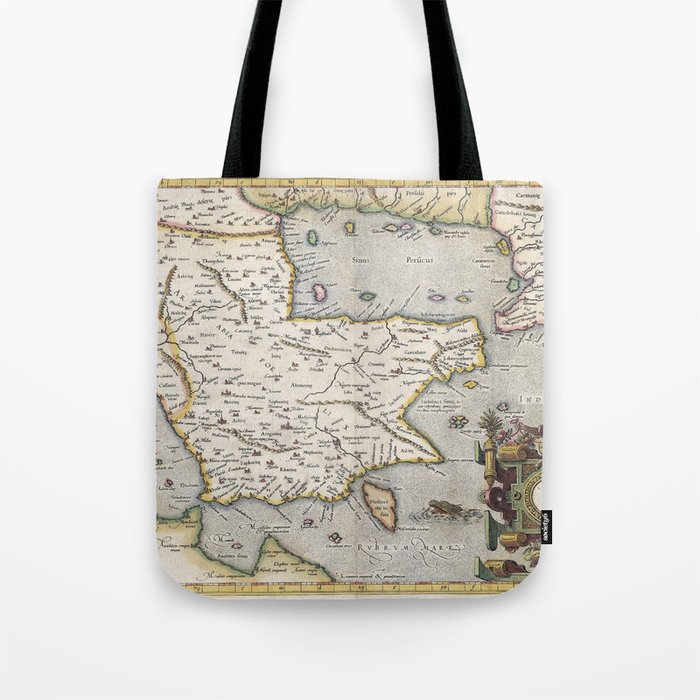 Middle East-Mercator-1584 Vintage pictorial map Tote Bag