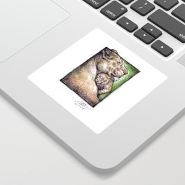 Lioness and Cub Sticker