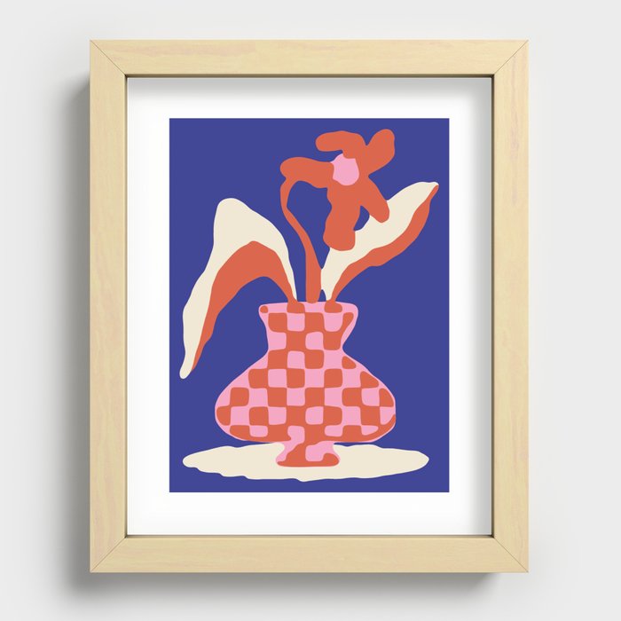 Abstract Pop Art Flower In A Vase Recessed Framed Print
