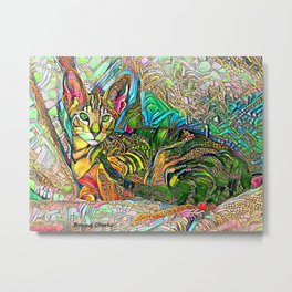 Esmeralda Metal Print | Painting, Impressionism, Watercolor, Cute, Bunnyclarke, Blue, Cats, Digital, Expressionism, Orange 