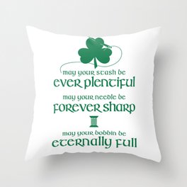 Fabricated Irish Sewing Blessing Throw Pillow