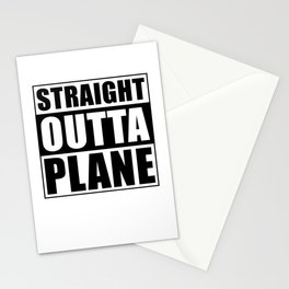 Straight Outta Plane Stationery Card