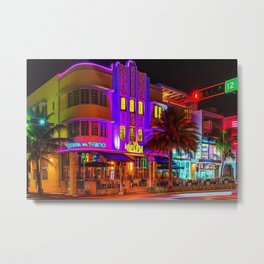 Marlin Hotel, South Beach Miami Florida Landscape Painting by Jeanpaul Ferro Metal Print | Painting, Miami, Balharbor, Floridakeys, Oceandrive, Nightlife, Lights, Keywest, Modelling, Fisherisland 