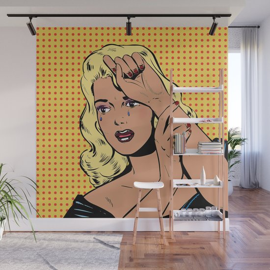 Girl Cry Tears Wall Mural By Jsebouvi Society6