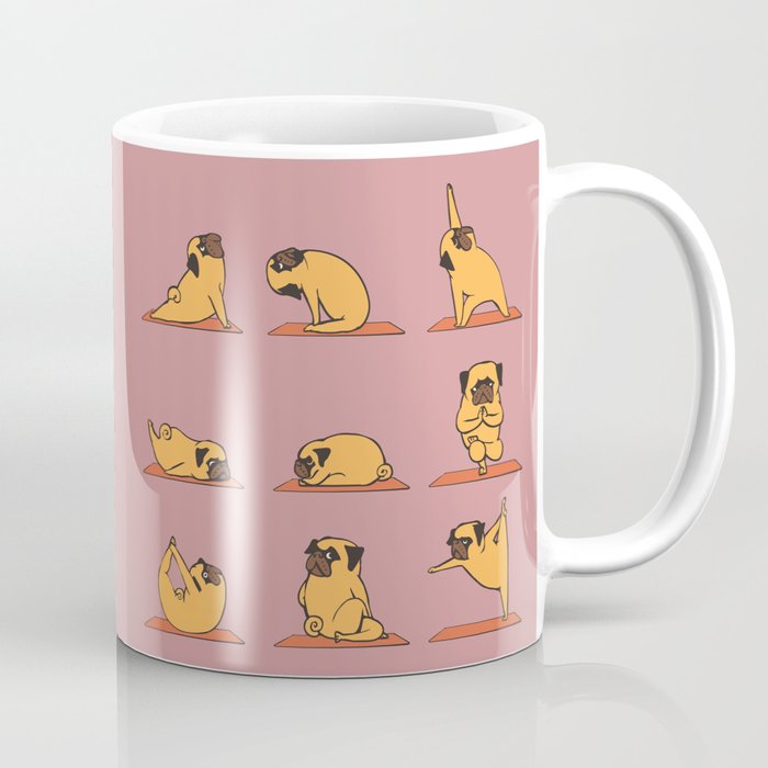 Pug Yoga In Pink Coffee Mug