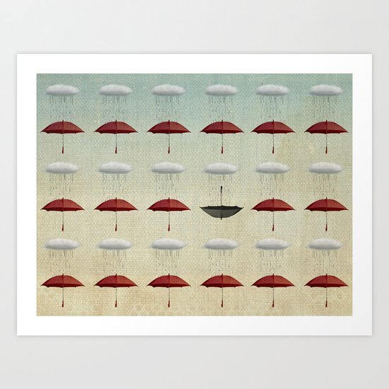 embracing the rain pattern Art Print