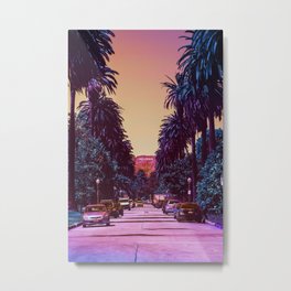 Tinseltown Metal Print | Synthwave, Surreal, Pop Surrealism, Losangeles, Cityscape, Building, California, Nature, Psychedelic, Retrowave 