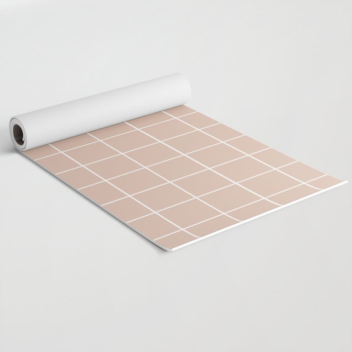Dusty pink grid Yoga mat by ARTbyJWP | Society6