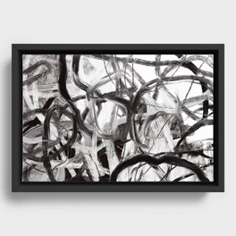 Abstract Painting. Expressionist Art. Framed Canvas