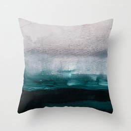 pale pink over dark teal Throw Pillow