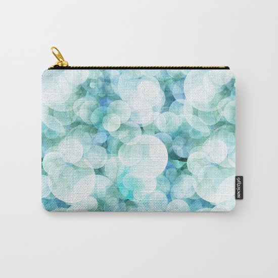 Aqua blue circles dots polkadots bokeh pattern on #Society6 Carry-All Pouch