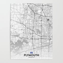 Plymouth, Minnesota, United States - Light City Map Poster