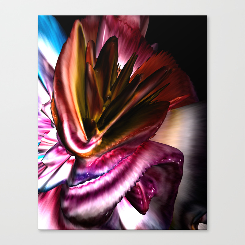 Cactus Spit Abstract 3d Milk Paint Sculpture Canvas Print By