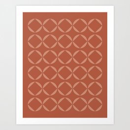 Simple Geometric Pattern in Terracotta Art Print