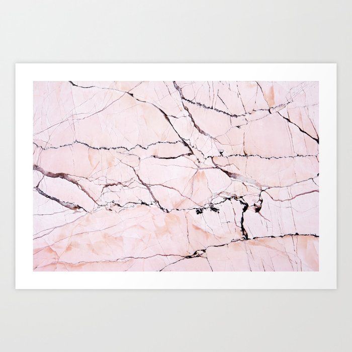 Light Pink Marble Detail Art Print By Mmartabc Society6