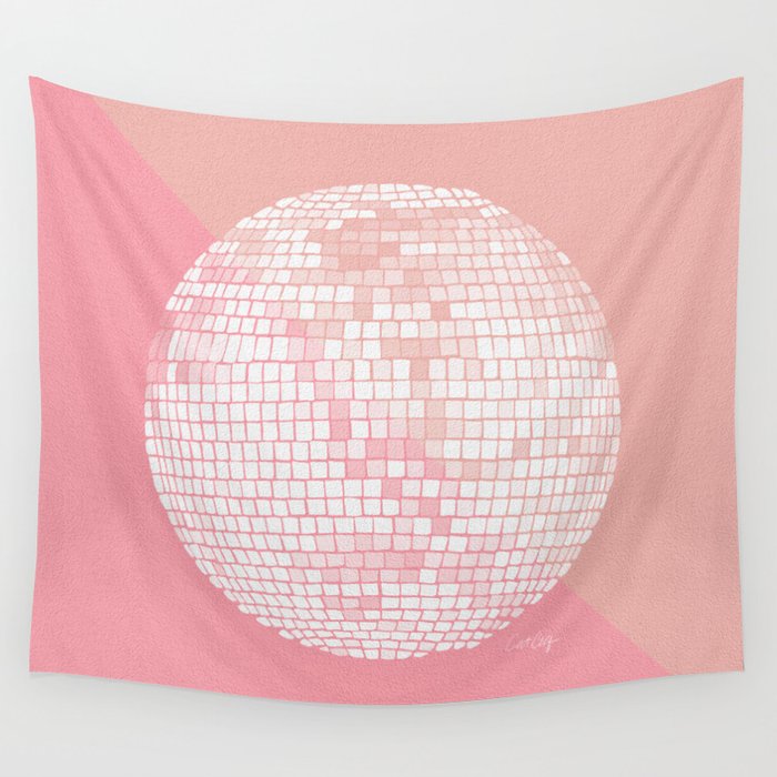 Disco Ball – Blush Wall Tapestry