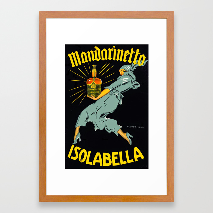 Vintage Poster Italian Mandarinetto Isolabella By Marcello Dudovich Framed Art Print By Bestvintageposters Society6