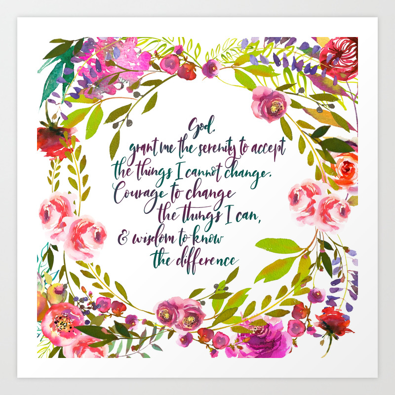 Floral Serenity Prayer Art Print By Sarahracheal Society6 Serenity prayer stock vectors, clipart and illustrations. floral serenity prayer art print by sarahracheal