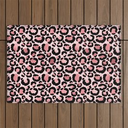 Blush Pink Leopard Print  Outdoor Rug