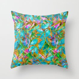 Floral Abstract Stained Glass G265 Throw Pillow