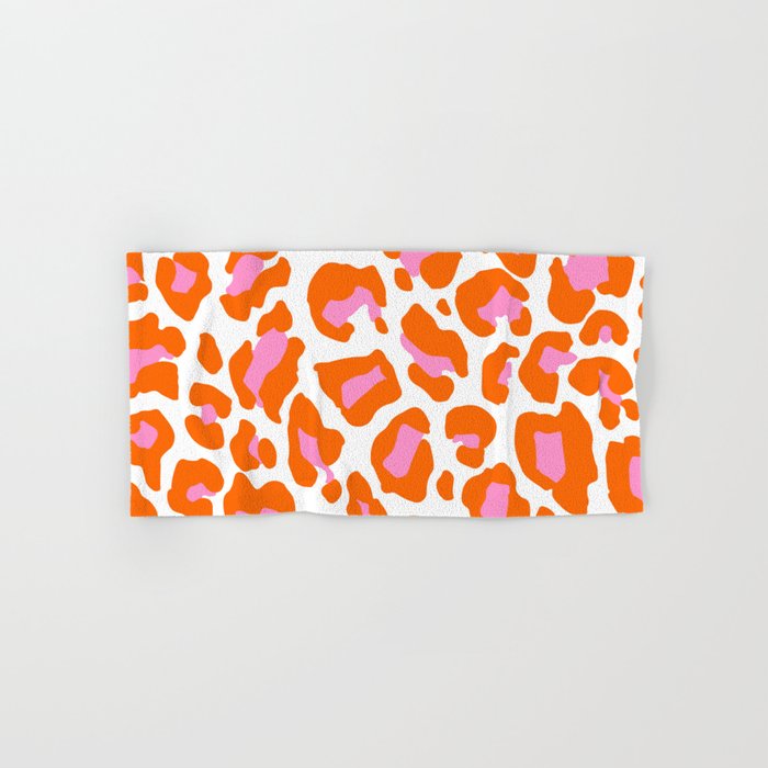 Leopard Pink & Orange Hand & Bath Towel