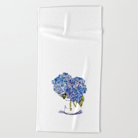 Hydrangea painting Beach Towel