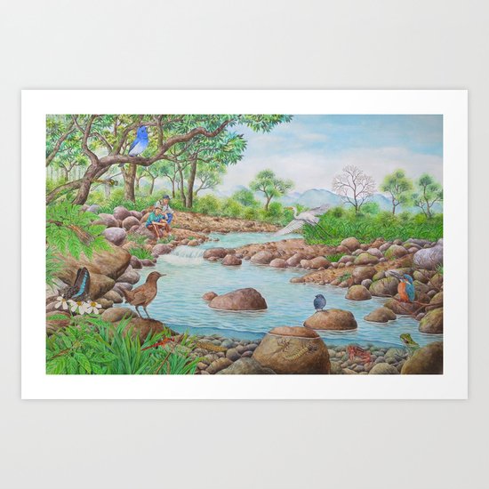 A Day of Forest(7). (the river ecosystem) Art Print