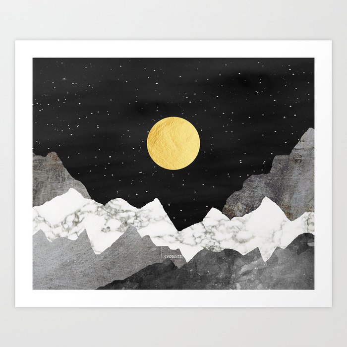 Live with Stars and Mountains Art Print